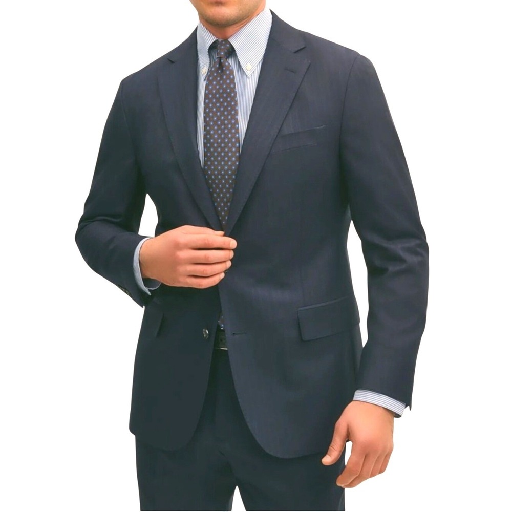 Brooks Brothers Explorer Regent Fit‎ 44L Tailored Navy Suit Jacket Single Vent